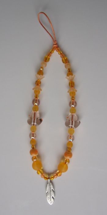 Cordon bracelet déco pour portable canard Orange