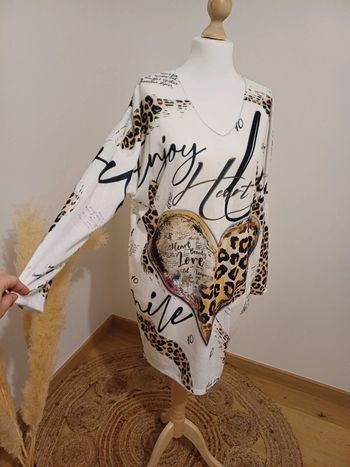 Robe blanche chaude toute douce neuve Pomelo taille L/XL 40/42