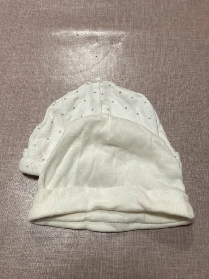 👶 Lot de 2 bonnets naissance bébé