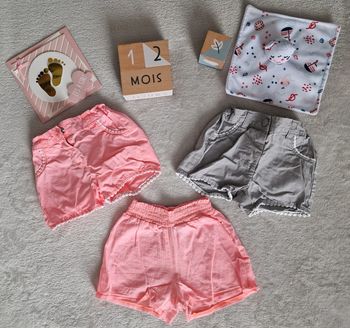 Lot short rose & gris - 12M - Kiabi (BE)