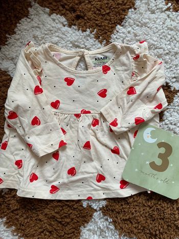 T shirt manches longues imprimé coeur