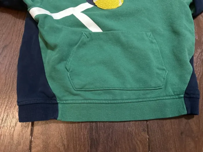 sweat pull garcon en coton marine et vert motif tennis kiabi 3 ans - photo numéro 3