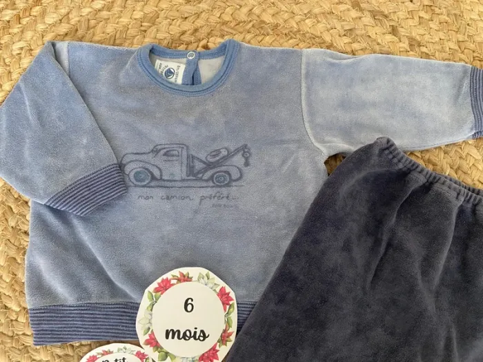 Pyjama 2 pièces petit bateau 6 mois - photo numéro 3