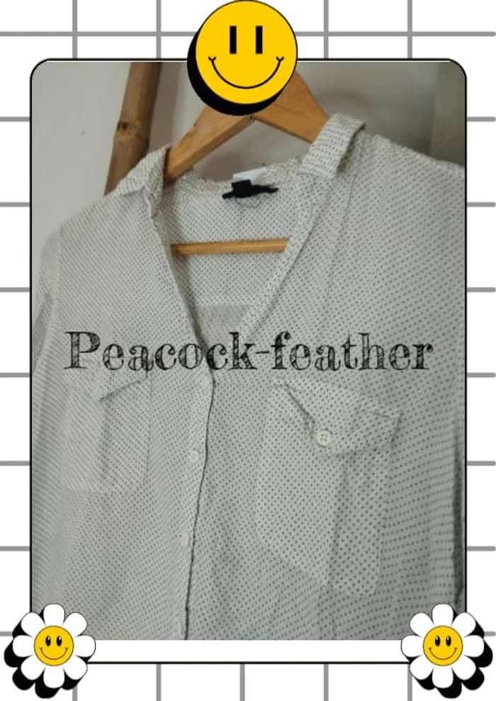 Chemise Jennyfer blanche à pois 38 - photo numéro 9