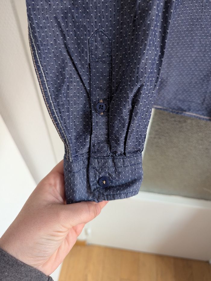 Chemise saint james bleu à pois en coton taille 42 xl - photo numéro 4