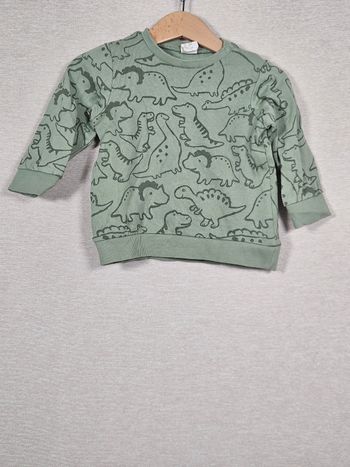 Pull vert dinosaures H&M 74 cm 