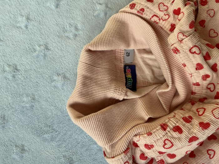 pantalon velours rose motifs coeurs fuchsia taille élastique lupilu 3/6 mois - photo numéro 7