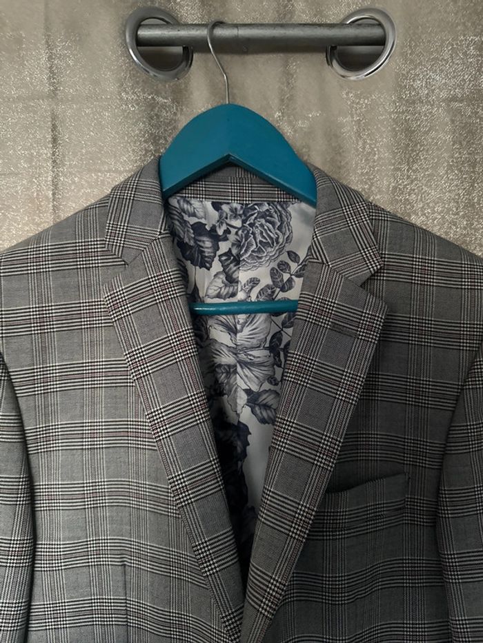 Blazer homme à carreaux gris – Taille 48 – Yves Enzo – Neuf - photo numéro 4