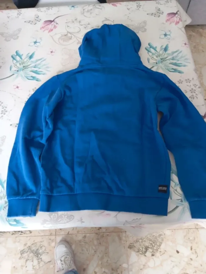 Sweat à capuche bleu électrique 12 ans - photo numéro 5