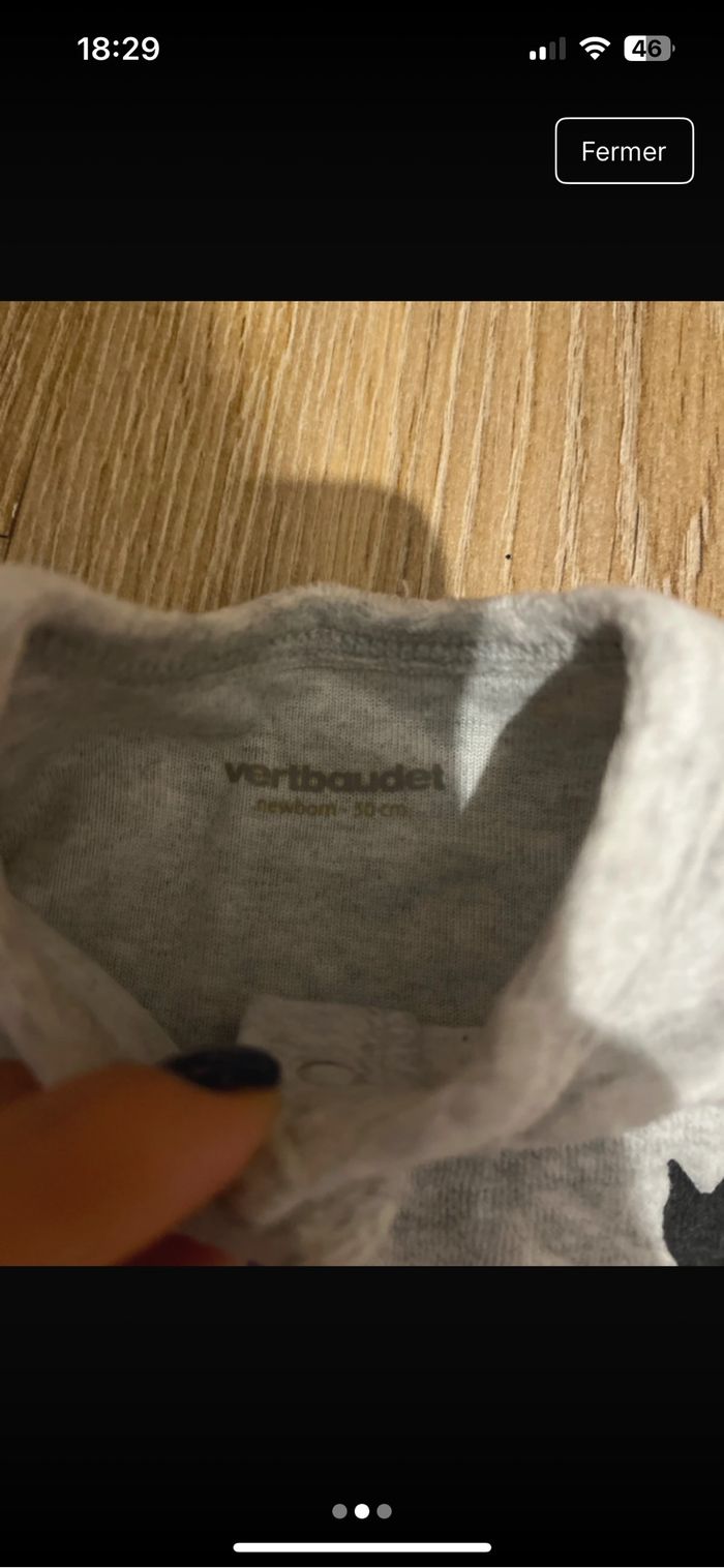 Lot 2 pyjamas velours naissance - photo numéro 2