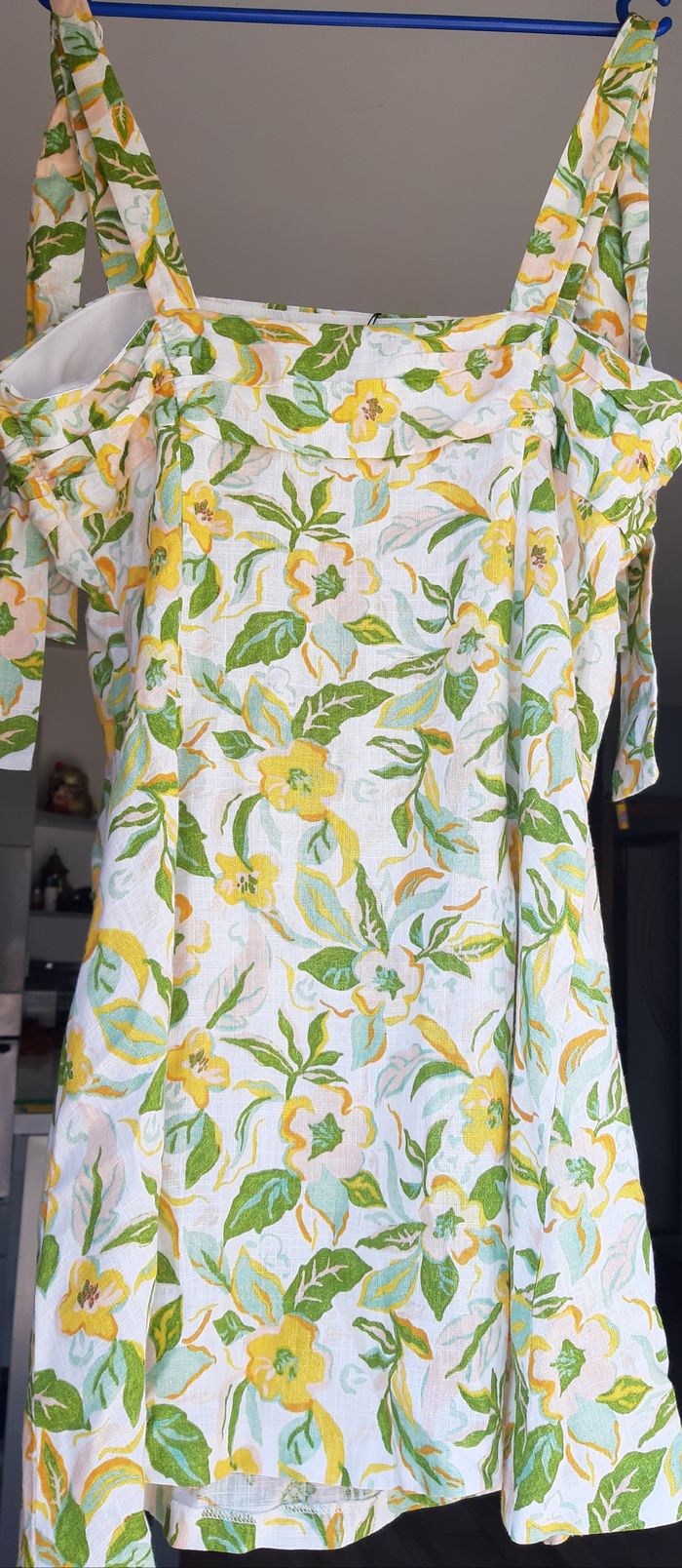 Robe courte ZARA Lin imprimé