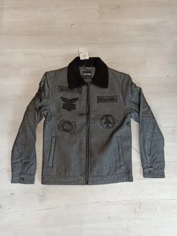 Veste en jeans matelassée homme chaude pressions L