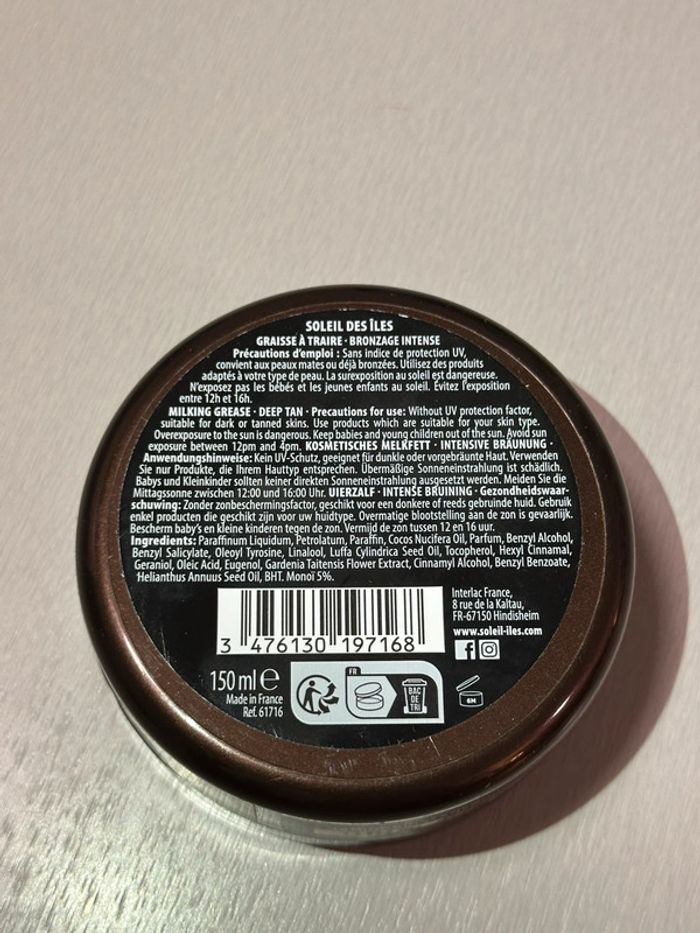 Graisse à traire parfum Tiaré - Neuve 150 ML - photo numéro 2