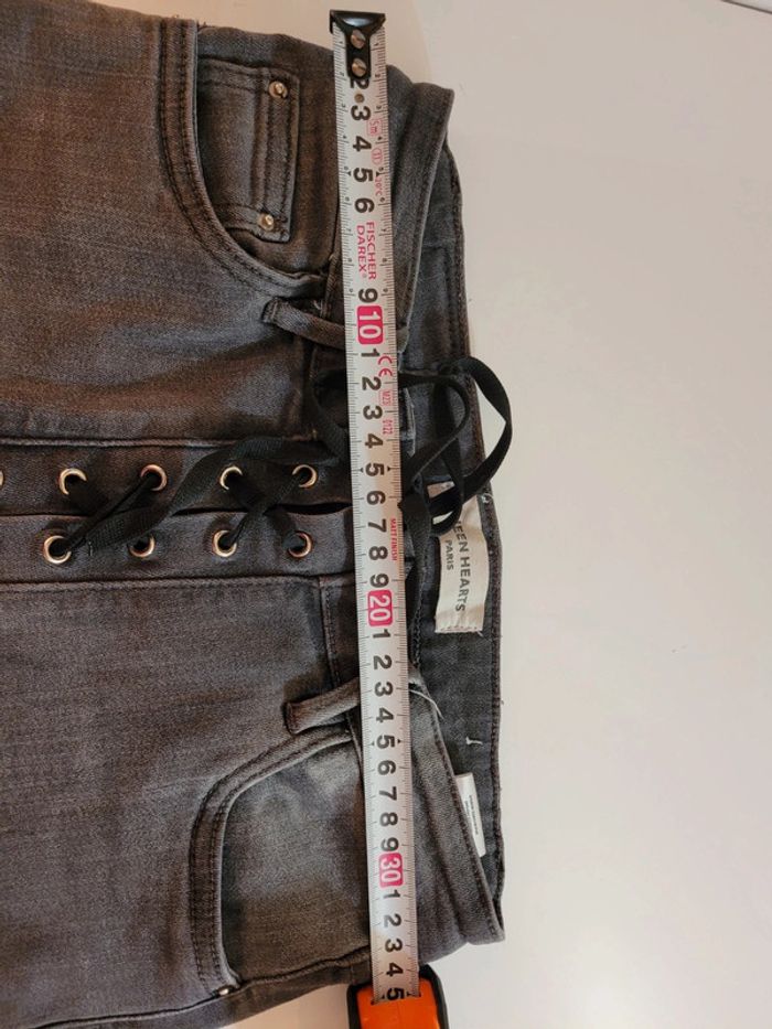 Jean gris skinny taille lacet - photo numéro 7