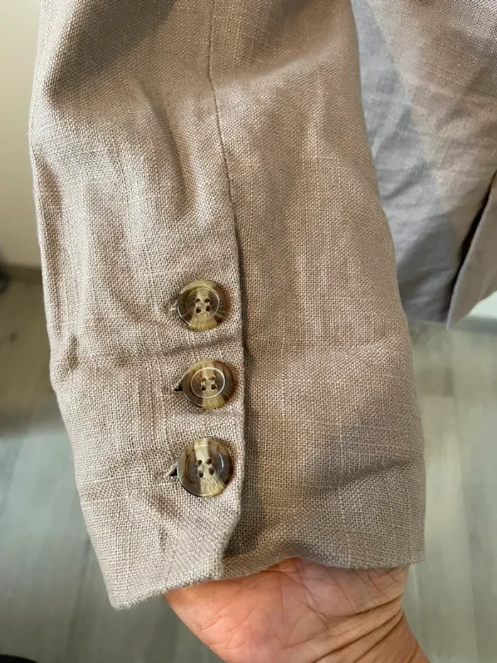 Veste / Blazer Morgan en lin à rayures zèbre - Taille 38 - photo numéro 6
