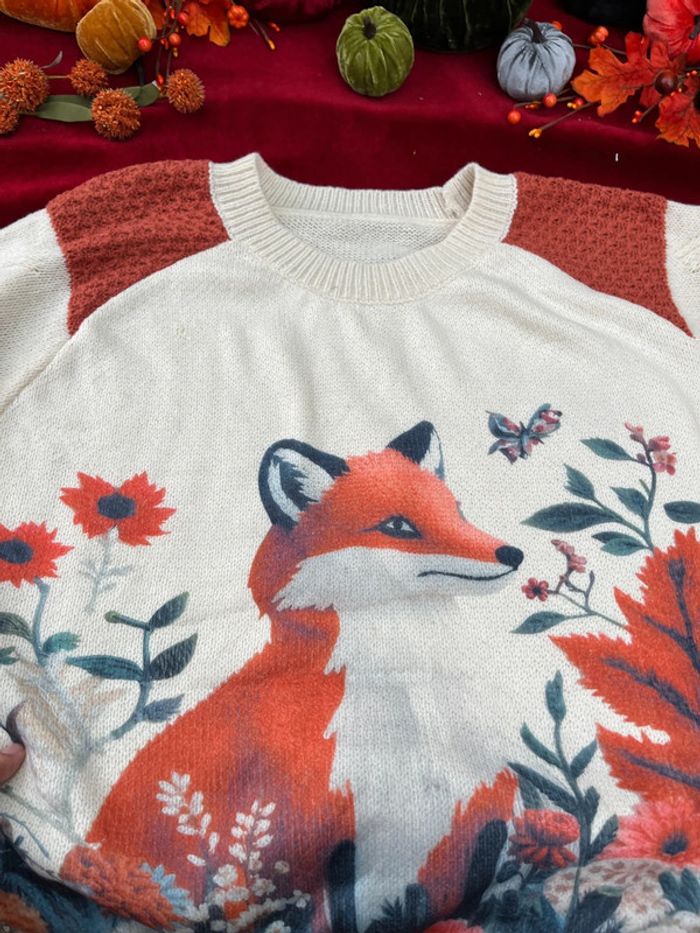 Pull renard automnal - Taille XL - photo numéro 9
