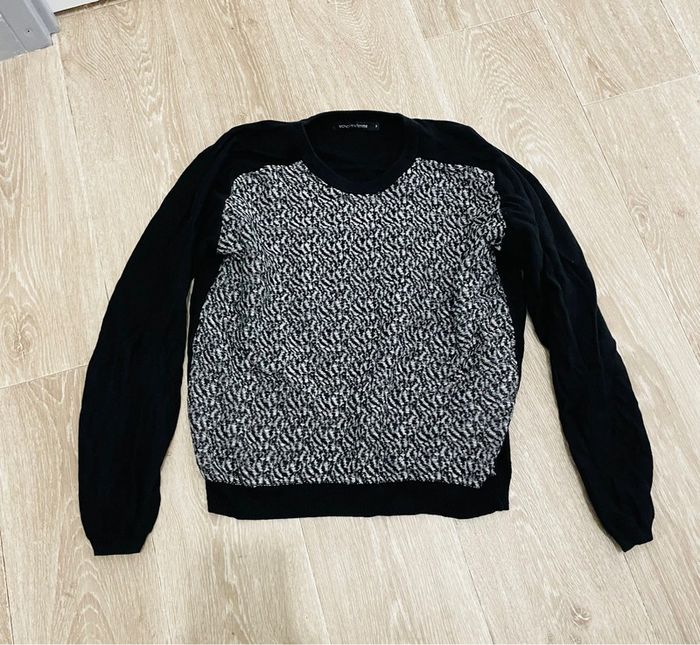 Pull femme noir et blanc taille M