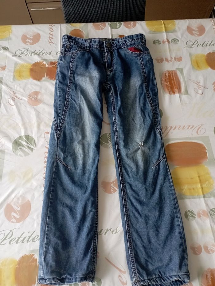 Jeans doublé polaire bleu réglable orchestra 8 ans 3€