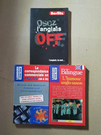 Lot de 3 livres sur l'anglais langues pour les etudes et voyager