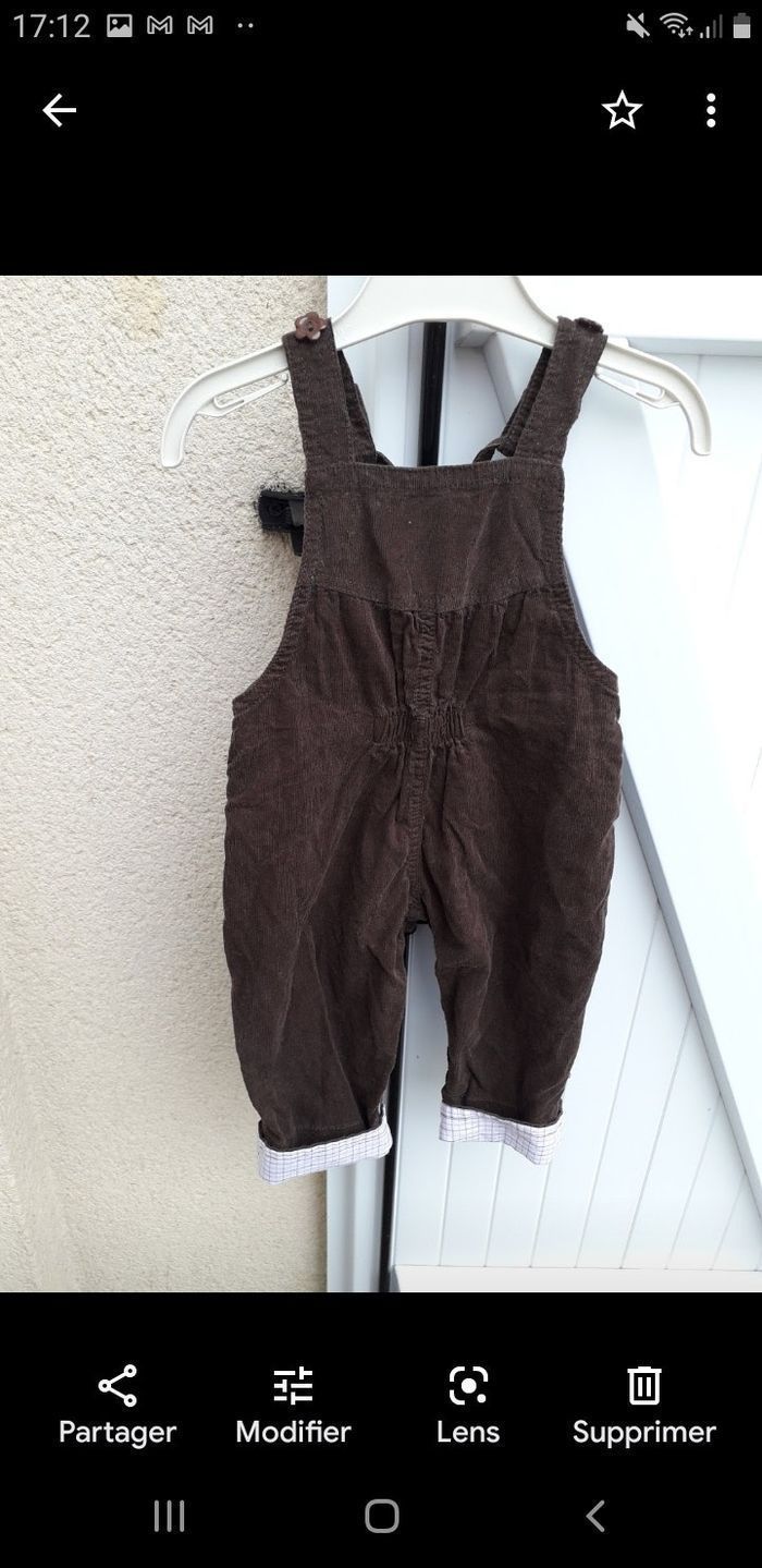 Salopette velours filles en 12 mois - photo numéro 2