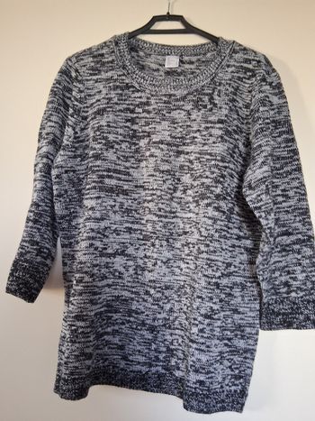 Pull moucheté noir et blanc " t- 38"