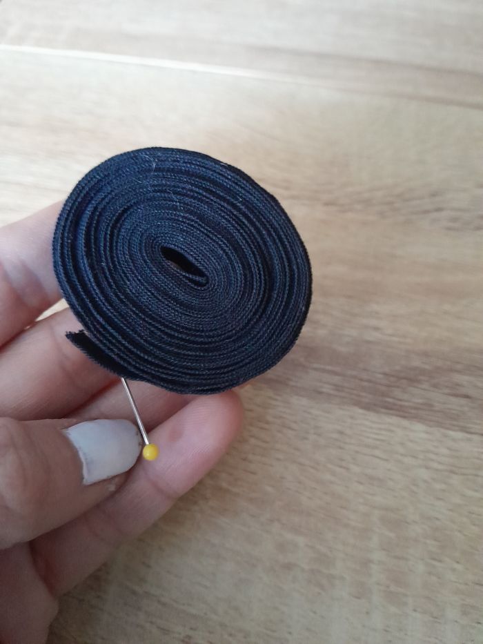 3m40 de biais plier noir coton 12mm de large - photo numéro 3