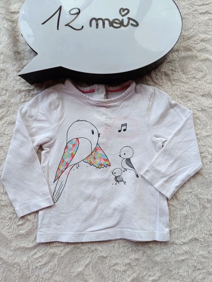 Ensemble (tee shirt manches longues+ jegging) Fille oiseau - photo numéro 3