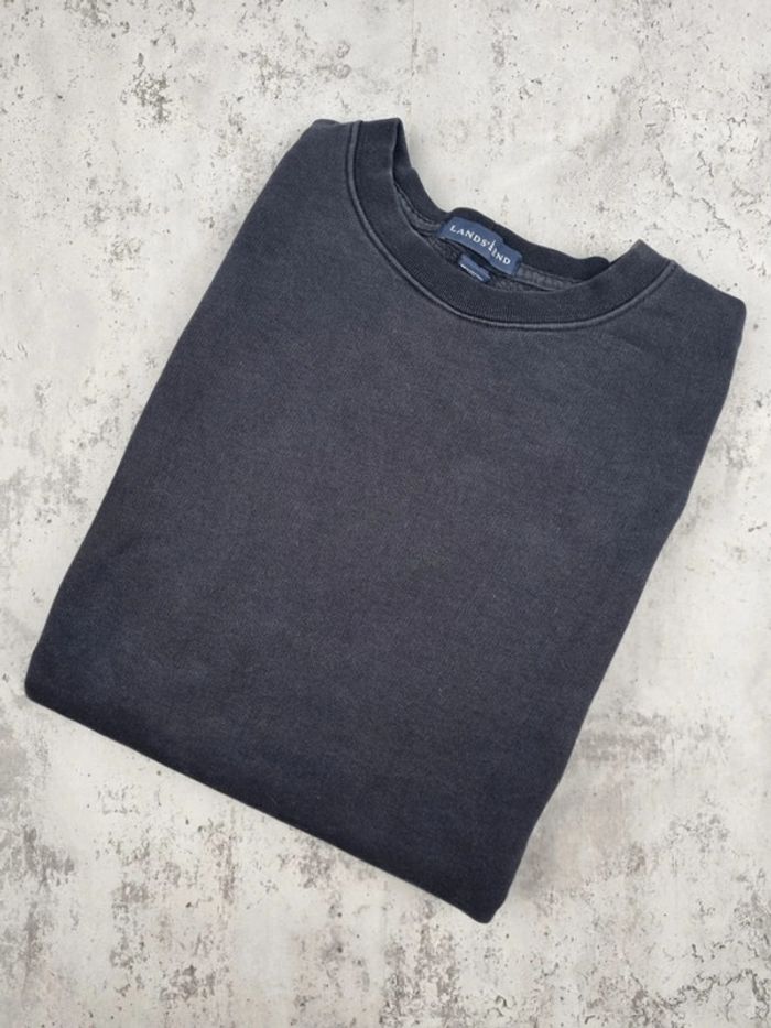 Sweat col rond Lands’ End noir – Taille L Homme