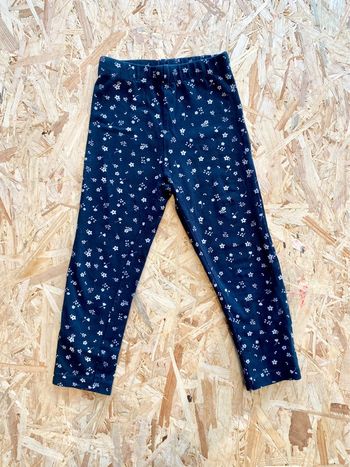 Legging 3 ans fille Kiabi noir fleur blanche très bon état pantalon