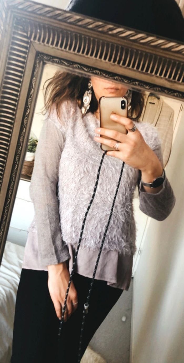 Pull top maille dentelle sweat blouse camisa sweater maglione suéter trui vest blusa Maglia camicia - photo numéro 3