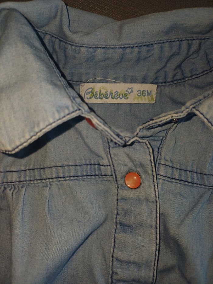 Superbe chemise en jean 3 ans fille - photo numéro 4