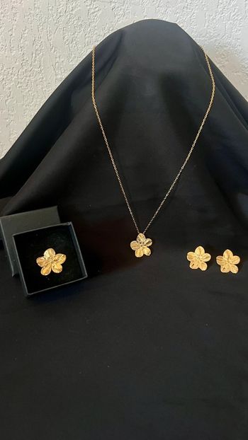 Ensemble bague collier boucles d'oreilles