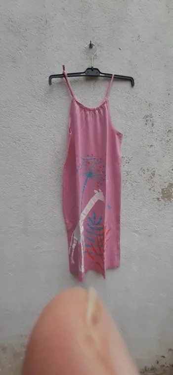 Chemise de nuit longue girafe rose 14 ans
