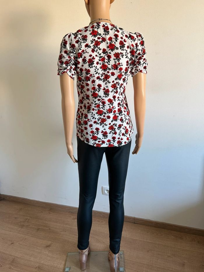 Blouse fleurie à manches courtes Mango taille XS comme neuve - photo numéro 9