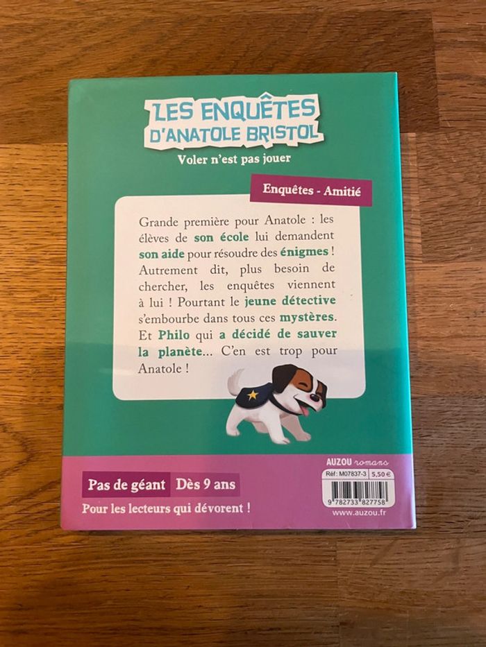 Livre Auzou romans Pas de géant Dès 9 ans Les enquêtes d’Anatole Bristol Voler n’est pas jouer - photo numéro 2
