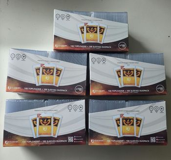 Lot 5 paquets phoenix 100 Toploader + 100 sleeves 