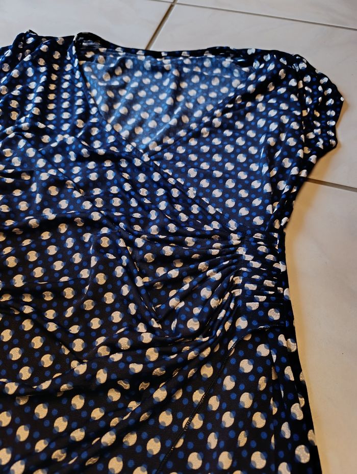 Robe bleue à pois blancs - photo numéro 2