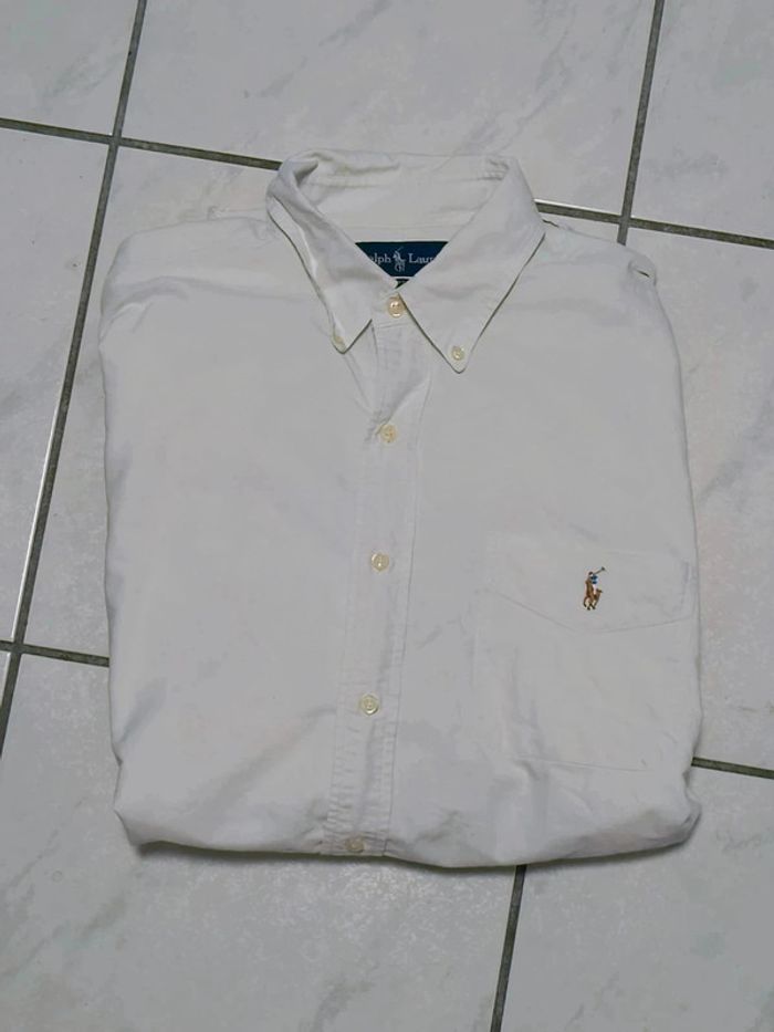 Chemise Ralph Lauren Classic Fit blanche – Vintage Y2K – Logo brodé – Coton haut de gamme - photo numéro 2