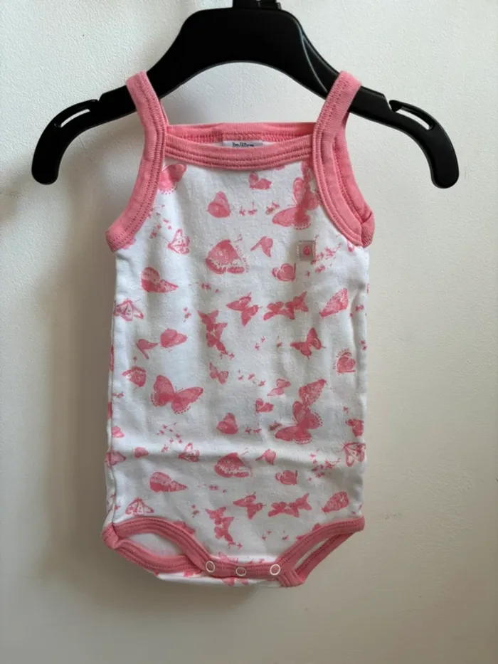 Lot 3 bodies bretelles papillons Petit Bateau 3 mois - photo numéro 14