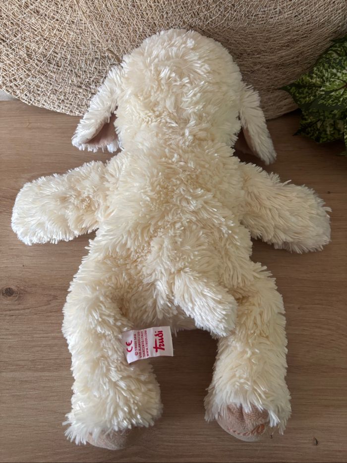 Doudou mouton agneau écru beige cœur bussi trudi - photo numéro 4