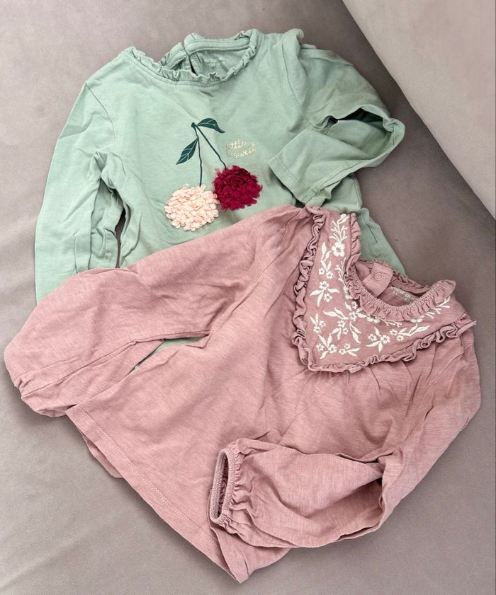 2 T shirts manches longues habillés verbaudet