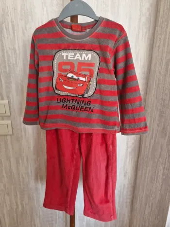 Ensemble pyjama garçon 3 ans Cars Tissaia rouge gris coton polyester