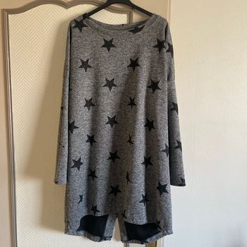 Robe tunique grise et noire