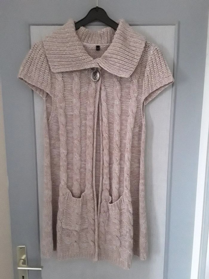 Gilet long manches courtes