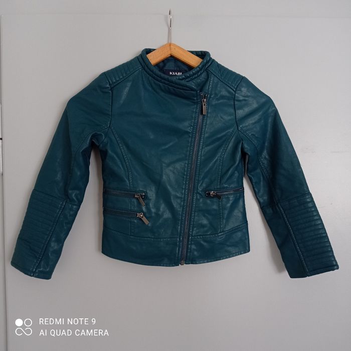 Veste verte en simili 8ans - photo numéro 2