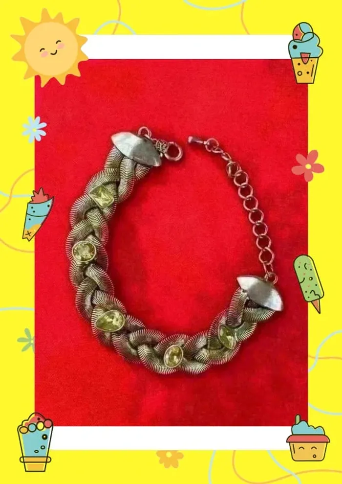Bracelet argenté vert