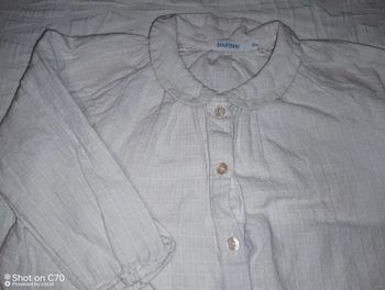 Bout chou blouse rose pâle 12 mois