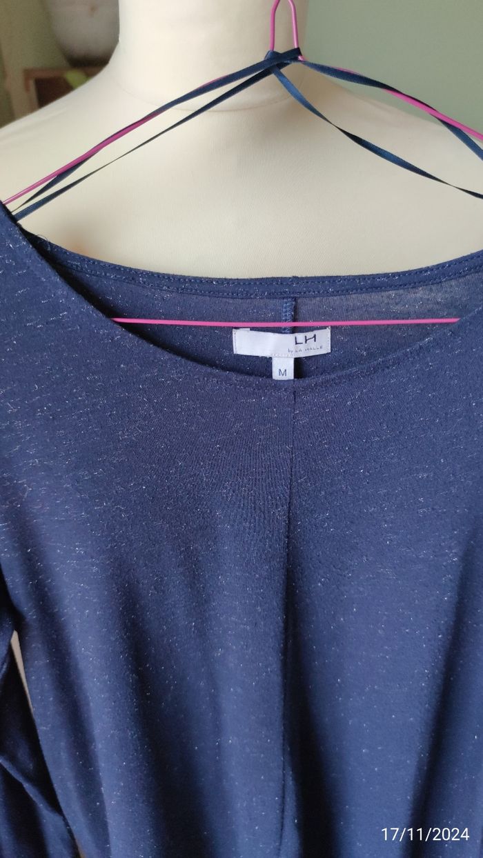Haut long bleu marine & argenté - photo numéro 9