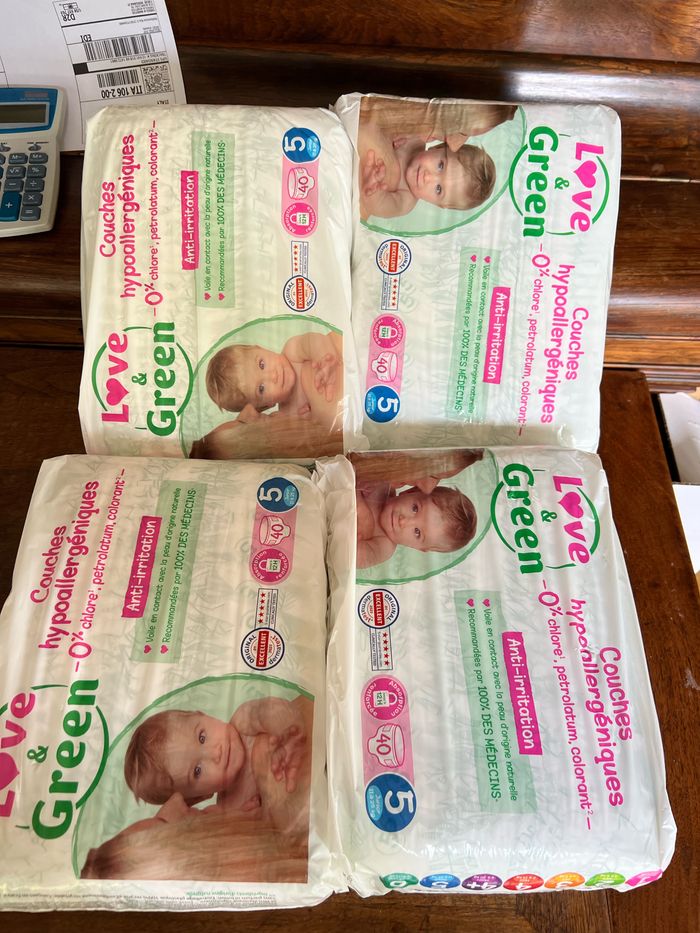Couche taille 5 Love Green : 160 couches (4*40) - photo numéro 3