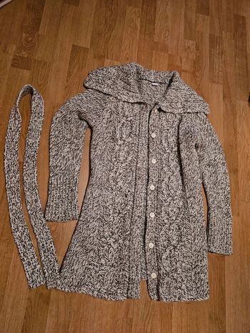 Gro gilet long avec ceinture